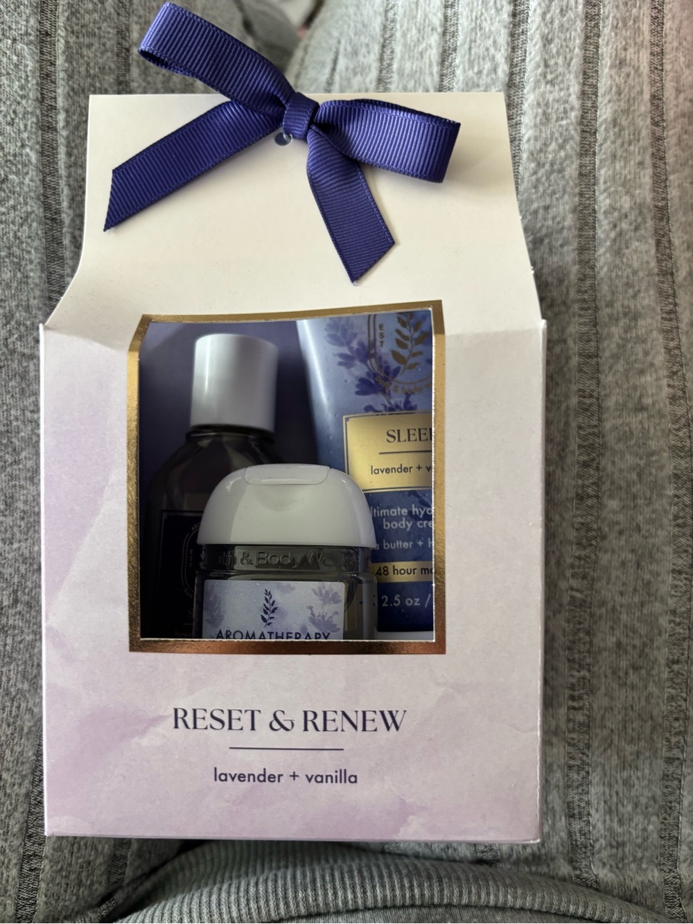 Bath & Body Works Lavender + Vanilla Reset & Renew Set - Purple, White